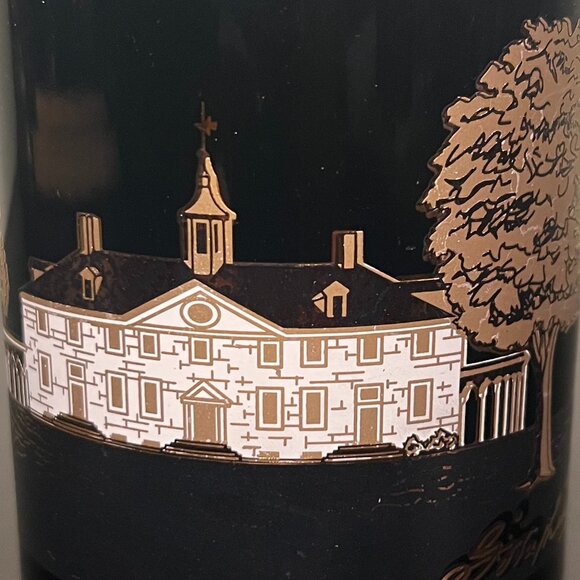 Vintage Mount Vernon George Washington Estate Mug in Black & Metallic Gold - Picture 4 of 9